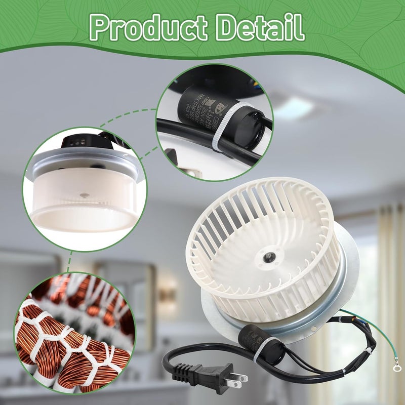 CLLOMAGY 0696B000 Motor Assembly for NuTone QT100 and QT110 Series Fan,Motor Replacement for Nutone QT-110N-B QT-100L QT110N,JA2C394N for Nutone 0696B000 Bathroom Fan Replacement - Image 3